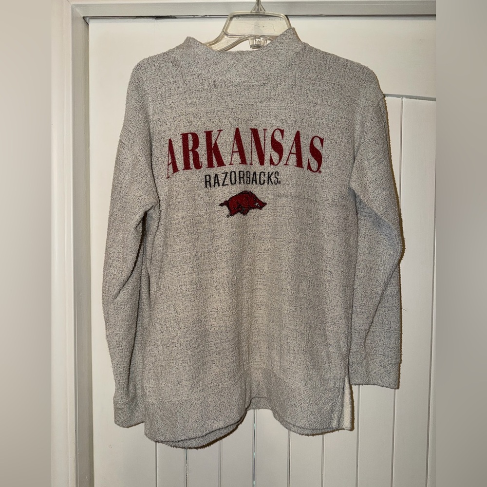Arkansas Razorback Women's Heather Gray Crewneck Sweater